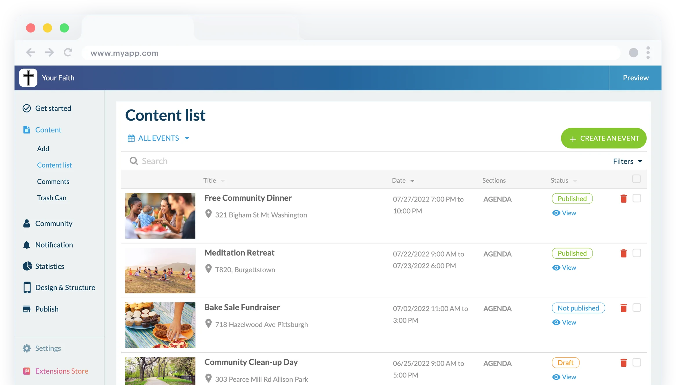 Panel De Control calendario