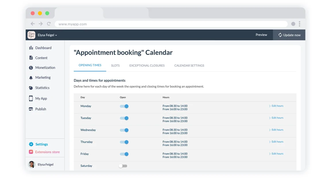 Planificador personalizado