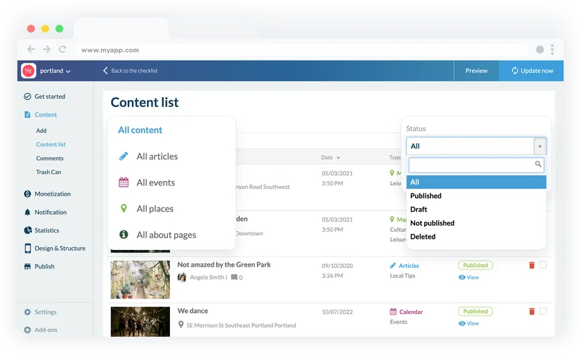 Fácil gestión de contenidos