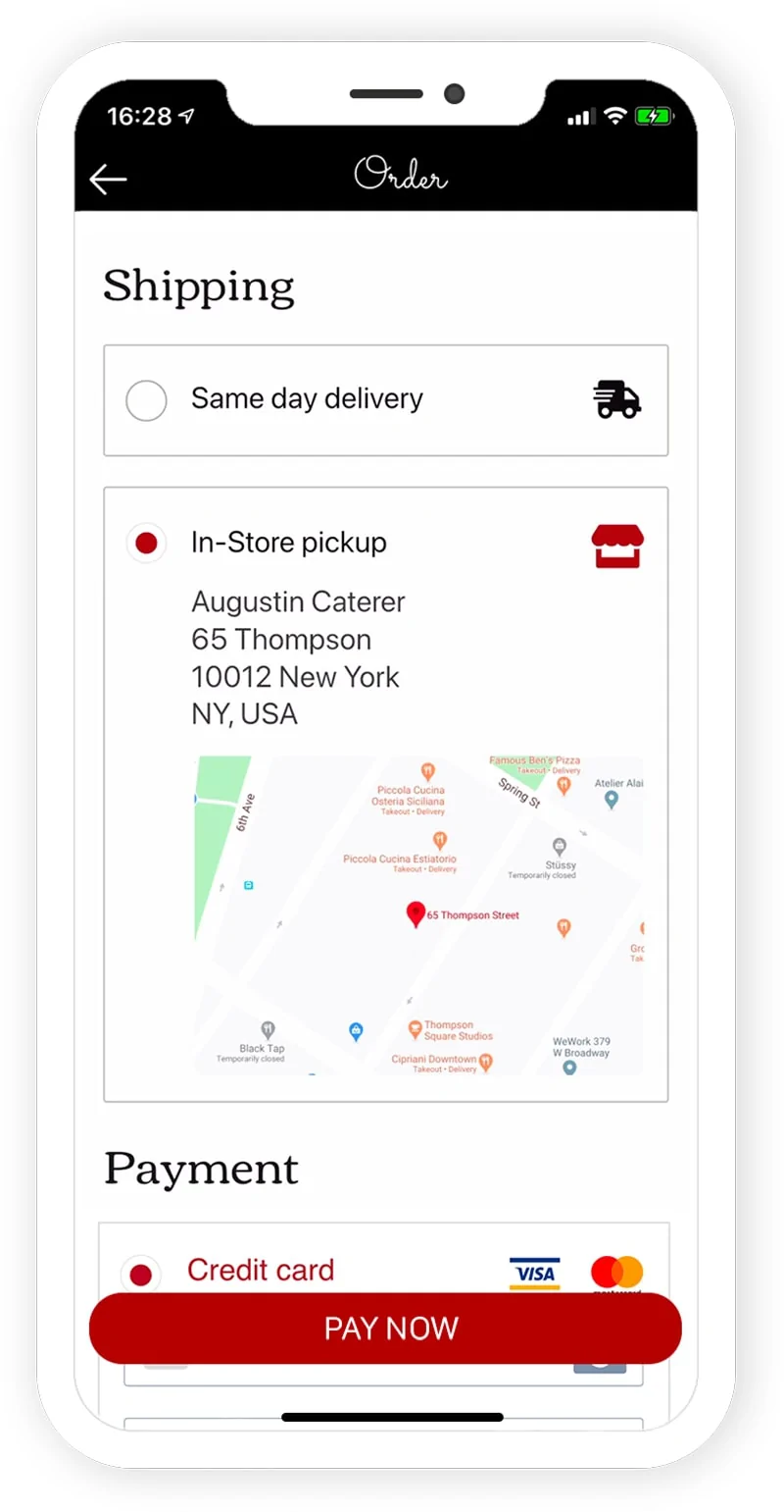 Proceso de recogida en tienda