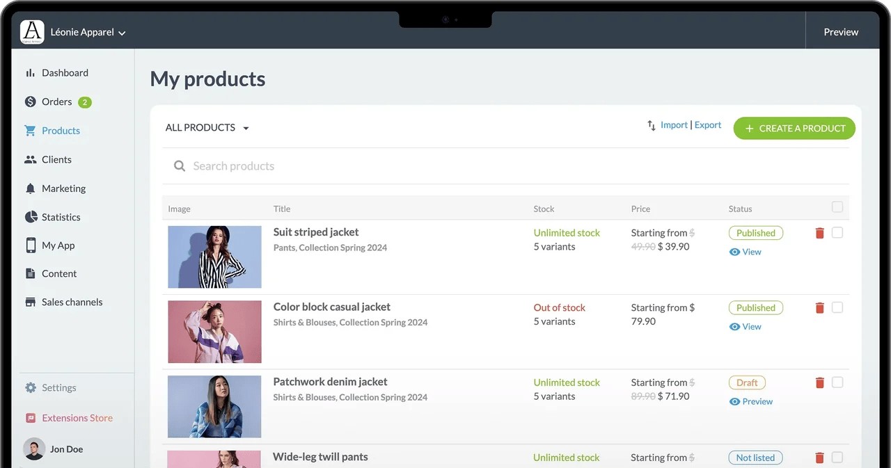 Panel de descuentos y cupones en la app