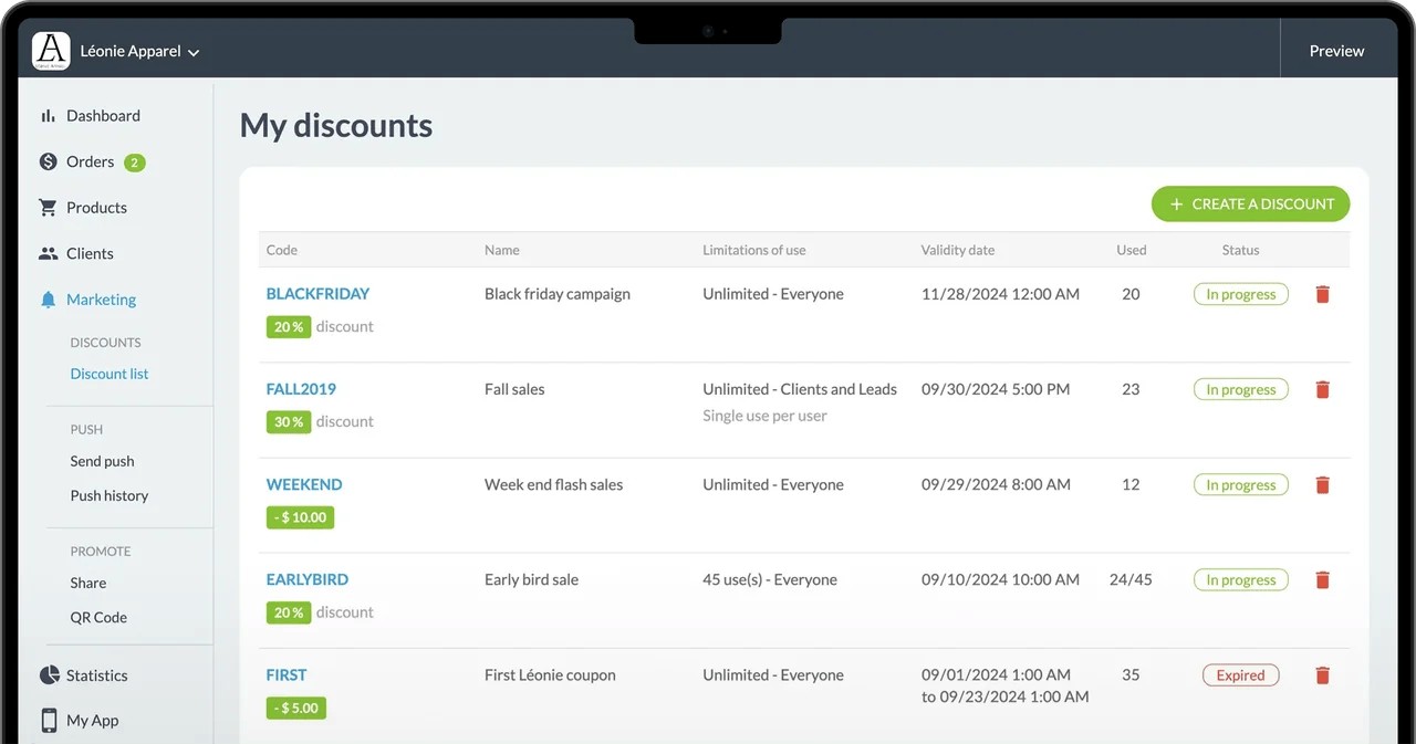 Ajustes de envíos y recogida