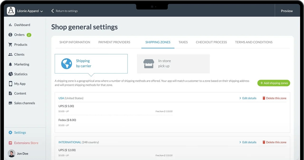 Reportes y métricas de la tienda
